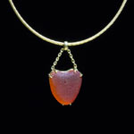 Red Sea Glass Heart Pendant